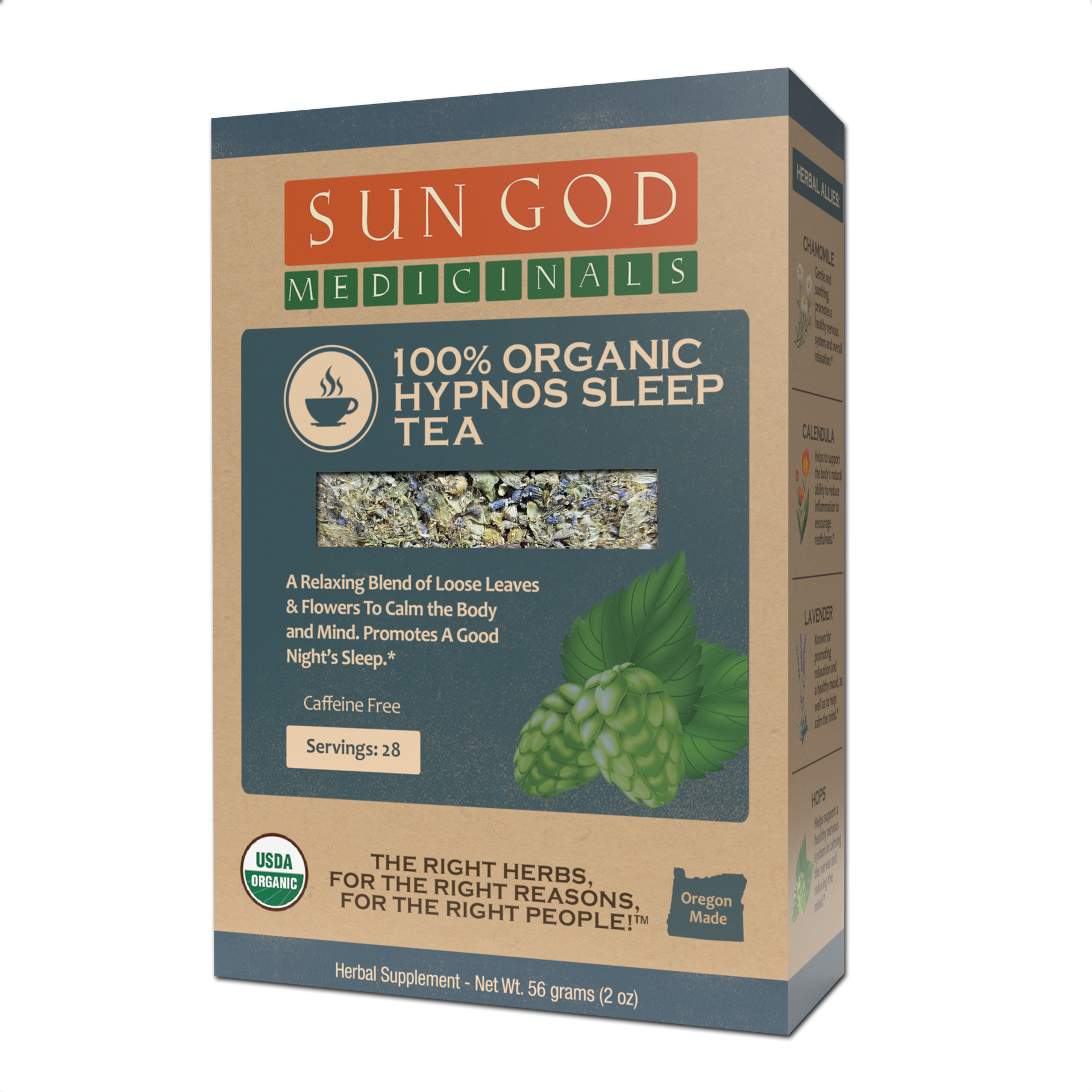 Hypnos Loss of Sleep Organic Herbal Tea - Sun God Medicinals