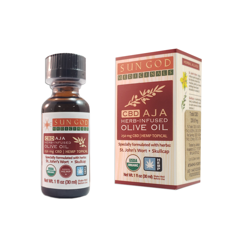 Aja Hemp and Organic Herb Infused Olive Oil - Sun God Medicinals