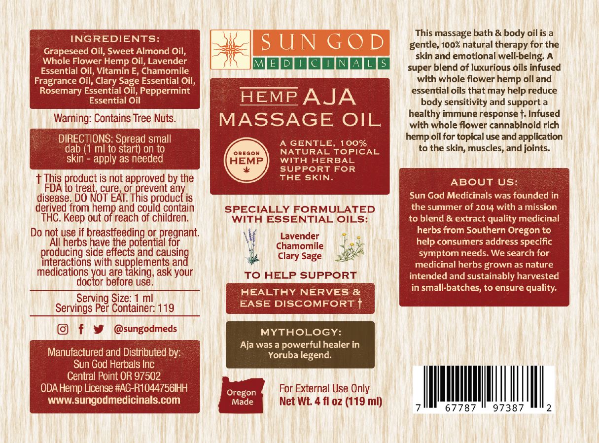Aja Hemp Massage Oil - 4 oz. - Sun God Medicinals
