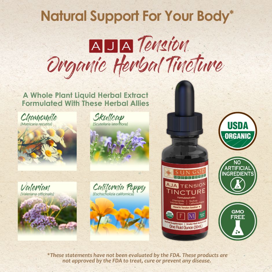 Aja Tension Herbal Tincture - Sun God Medicinals