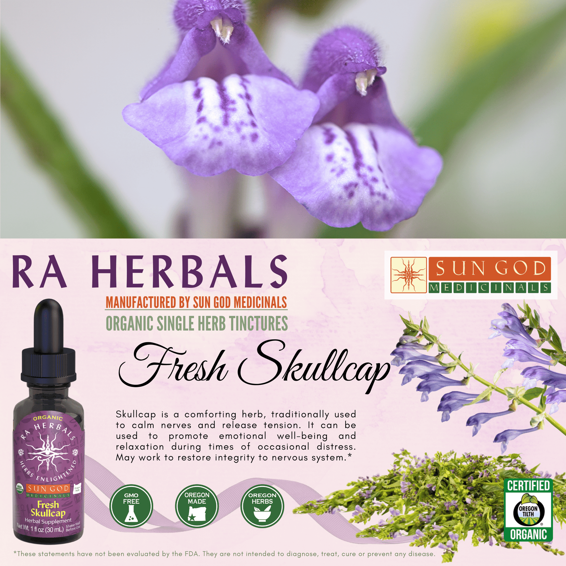 Ra Herbals Certified Organic Skullcap Tincture — Other