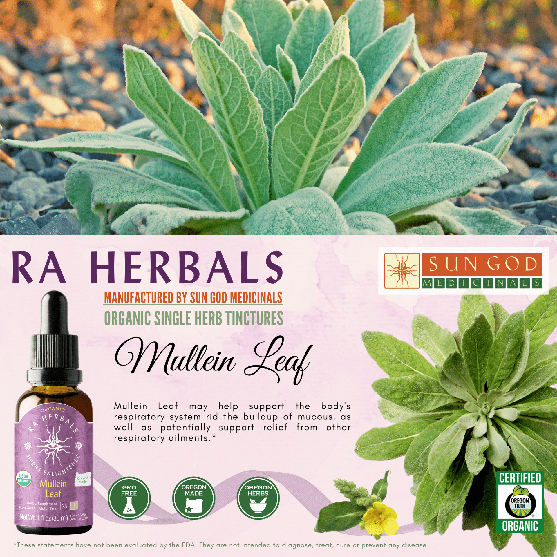 Ra Herbals Certified Organic Mullein Leaf Tincture — Other