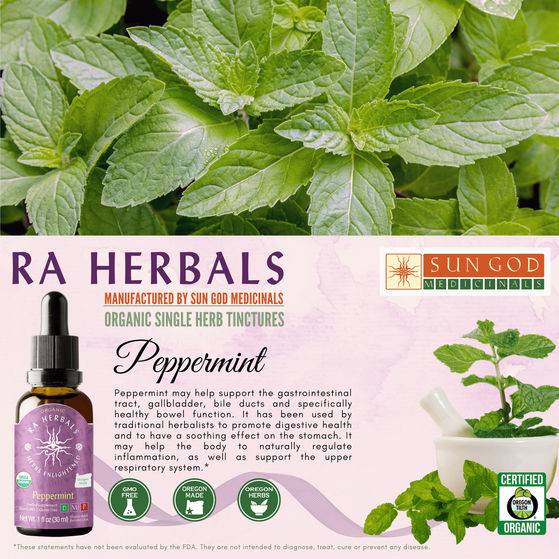 Ra Herbals Certified Organic Peppermint Tincture — Other