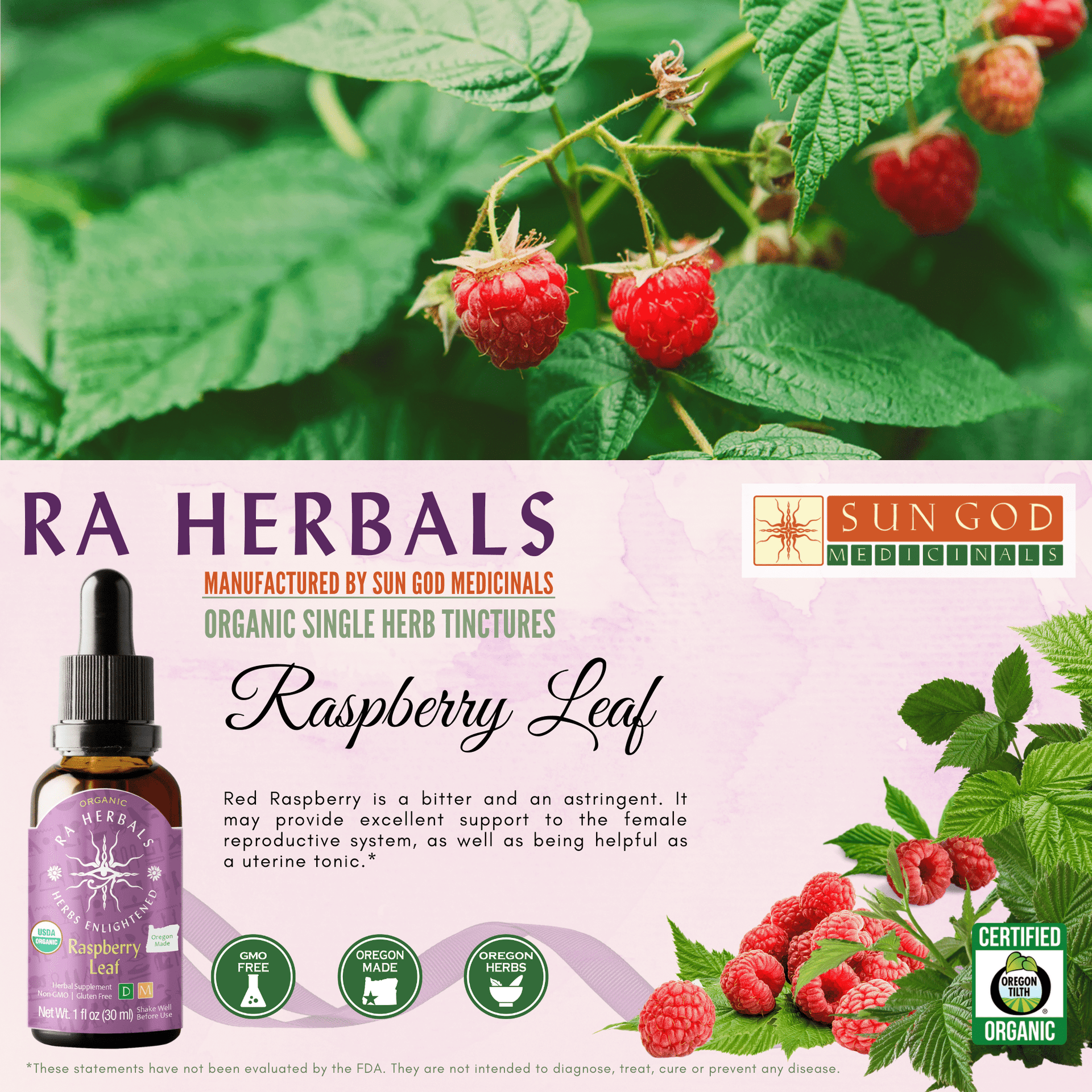 Ra Herbals Certified Organic Raspberry Leaf Tincture — Other