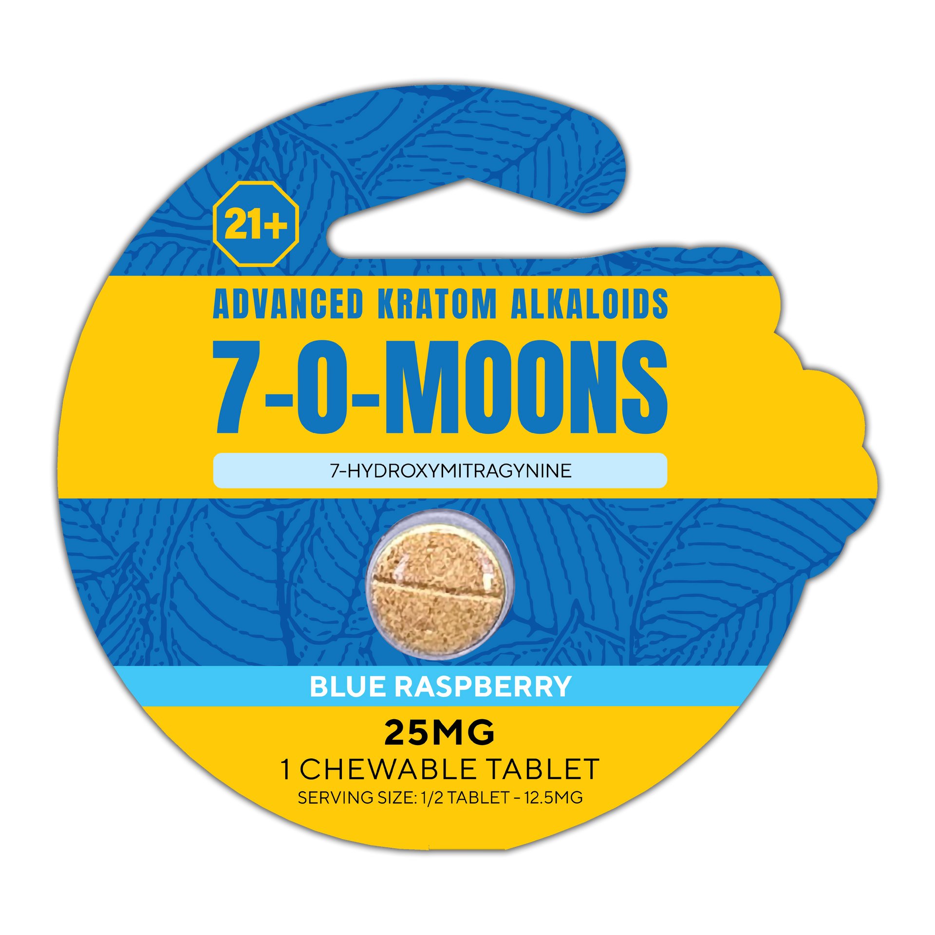 1 Chewable Kratom Tablet - BLUE RASPBERRY - (25MG)