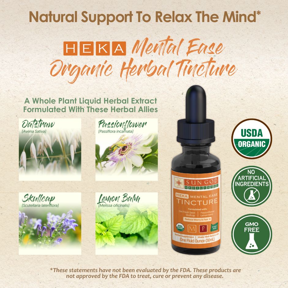 Heka Mental Ease Herbal Tincture - Sun God Medicinals