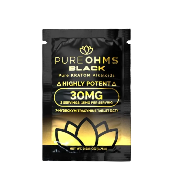 Pure Ohms Black 7-Hydroxy Tabs 30mg Singles - (Blue Raspberry)