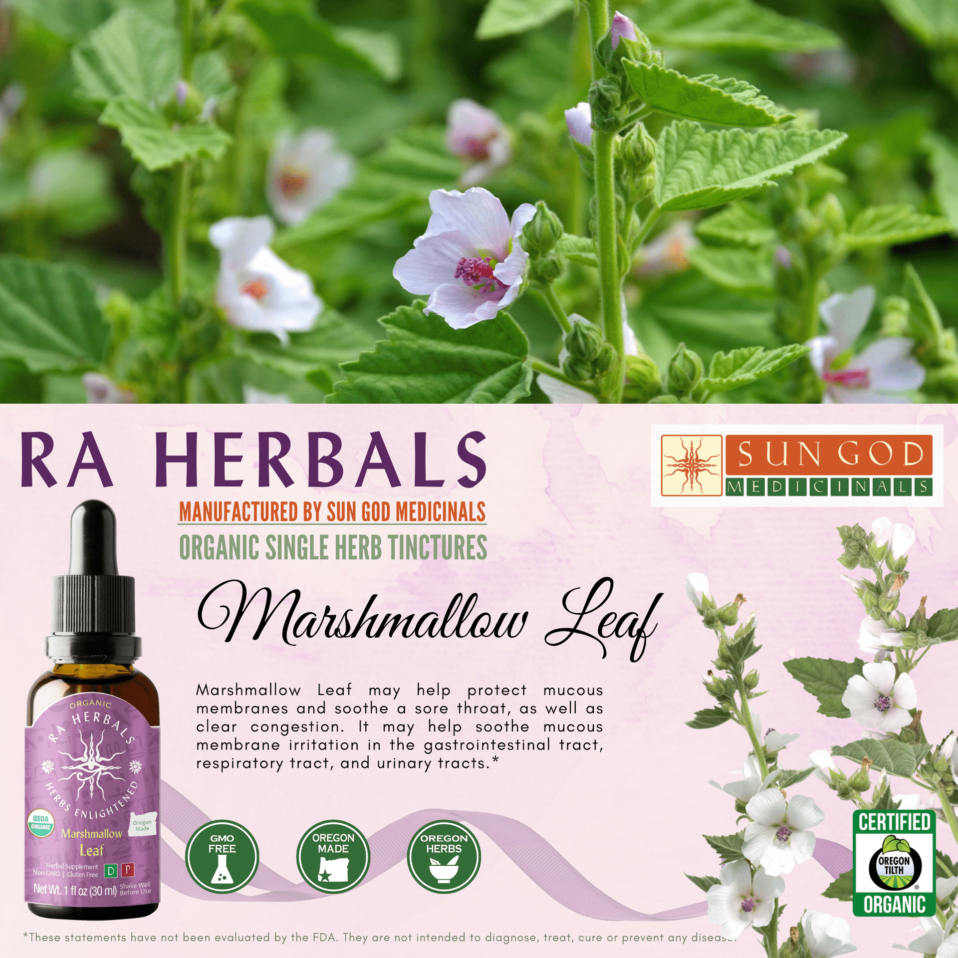 Ra Herbals Certified Organic Marshmallow Leaf Tincture — Other