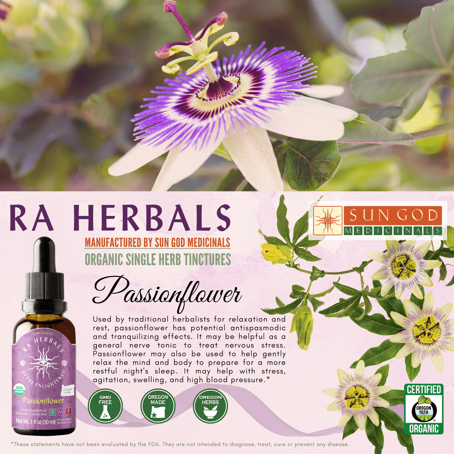 Ra Herbals Certified Organic Passionflower Tincture — Other