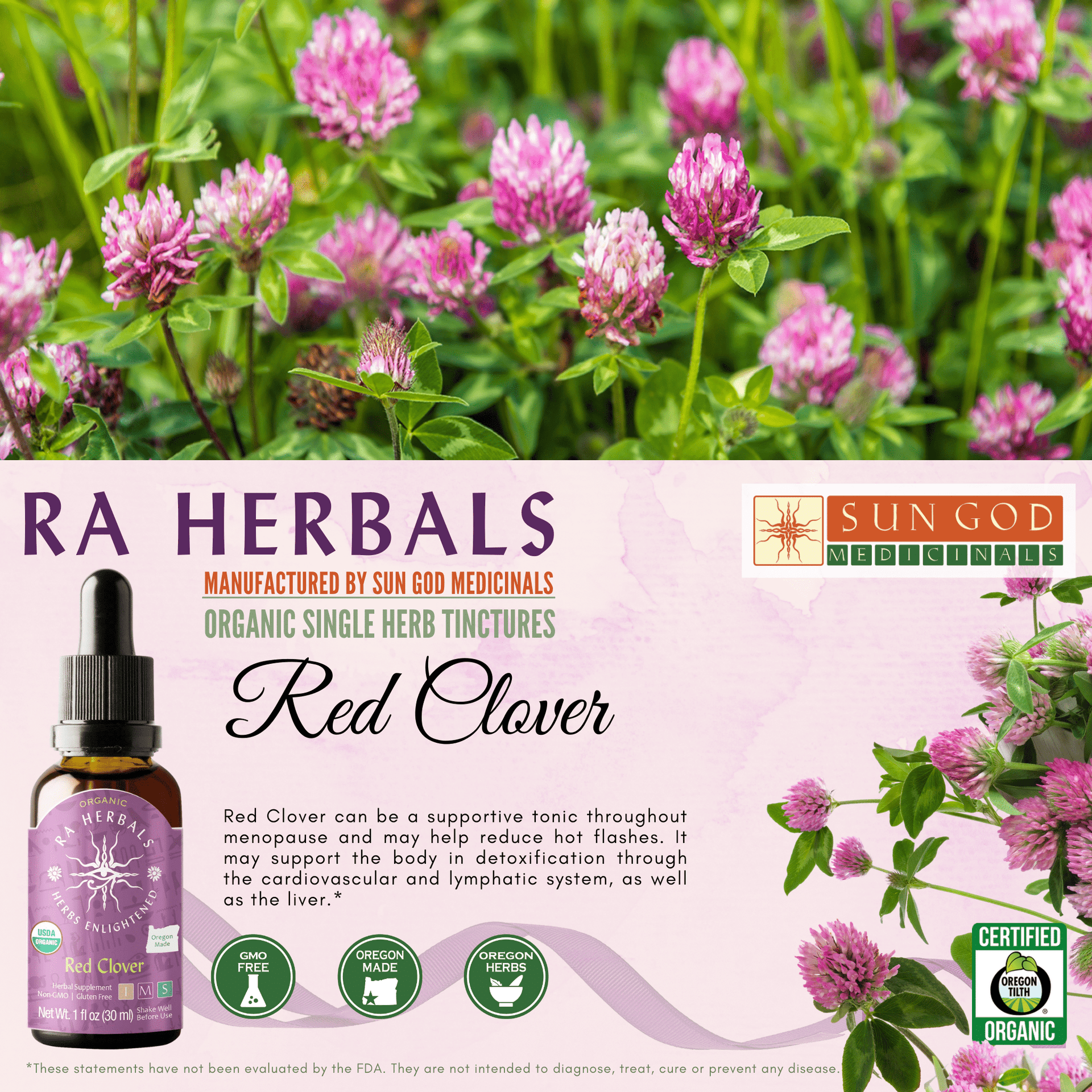Ra Herbals Certified Organic Red Clover Tincture — Other